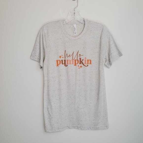 Hello Pumpkin pale tan funfetti graphic tee - Picture 1 of 8